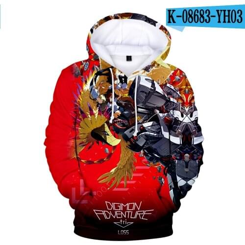 Young People Anime Boys girls kids Sweatshirts Digimon Adventure Hoodies Child Sweatshirt Men women Anime Clothes All-match