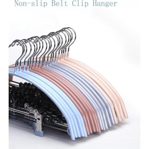 Sainwin 10pcs/lot 40cm Non-trace dip non-slip sun-proof adult clothes hanger pants rack semi-circular shoulder belt clip