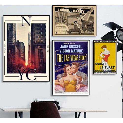 Vintage Poster Classic Movie The Las Vegas Story Canvas Print Painting Modern Wall Art Pictures For Living Room Home Decor