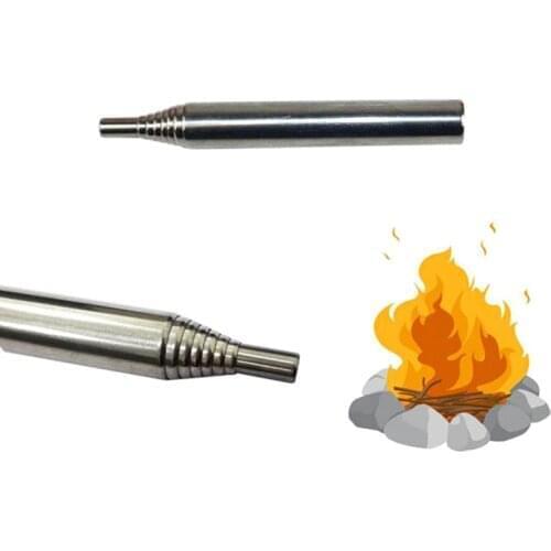 Retractable Straw Outdoor Cooking Survival Blow Fire Stainless Camping Steel Tube Tool Blowpipe Tube Retractable Outdoor