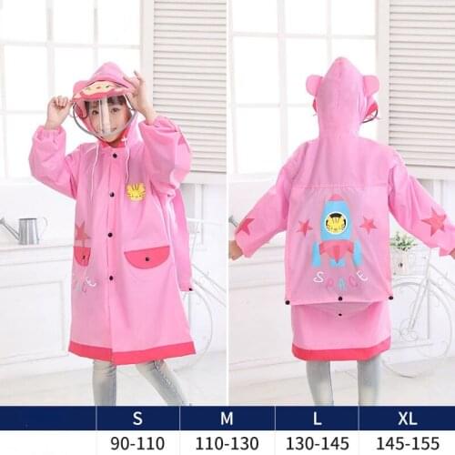 Quality Hot Sale Cute Cartoon Raincoat Waterproof Children Kids Rain Jacket Boys Girls Rain Coat Outdoor Poncho Student Rainwear