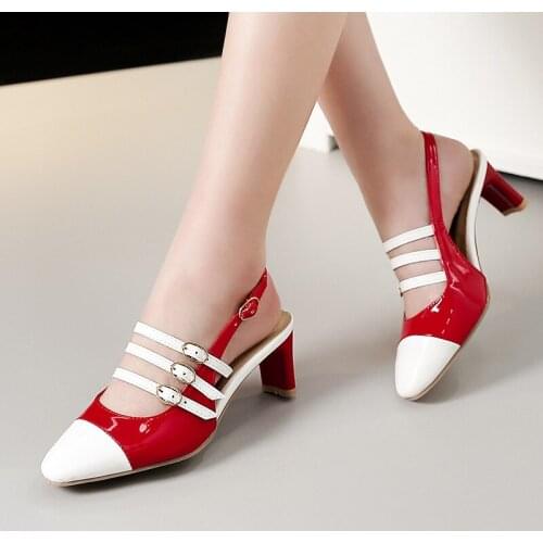 2019 Women Sandals Gladiator High Heels Strap Pumps Buckle Strap Shoes Fashion Summer Ladies Shoes Women SIZE 34-46