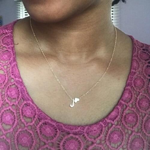 Sasusp Heart Initial A-Z Pendant Necklace Chain Choker Letter J K L Necklace For Women Jewelry Gift