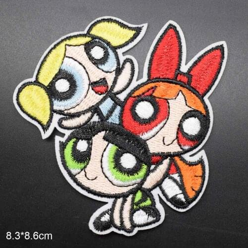 Animal Angry Monkey Three Girls Iron on Embroidered Cloth Patch For Girls Clothes Stickers Apparel Garment Accessories