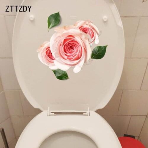 ZTTZDY 24*22.9CM Beautiful Flowers Living Room Wall Decal Toilet Sticker Home Decoration T2-0031