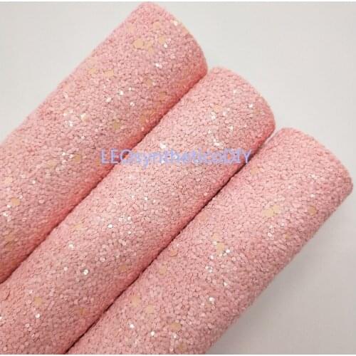 1PC 21X29CM Glitter Fabirc, Chunky Glitter Leather, Pink Glitter Leather Sheets For Making Bows LEOsyntheticoDIY T207C