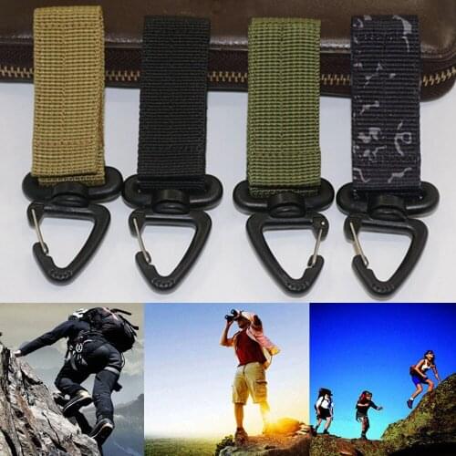 1PC Tactical Nylon Webbing Strap Hanging Buckle Rotating Multi-function Key Chain Hook Military Belt Outdoor Accessory