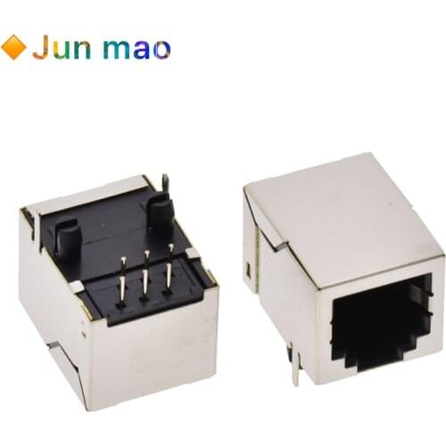 10pcs RJ11 socket rj12 telephone socket 56-6p6c female with shielded copper shell L = 18.5mm