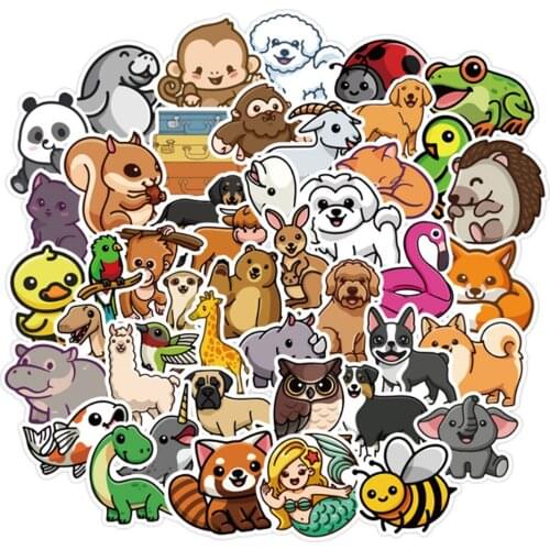 10/30/50PCS Cartoon Cute Animal Guitar Diary Waterproof Graffiti Suitcase Laptop Skateboard Toy Decoration Sticker Wholesale