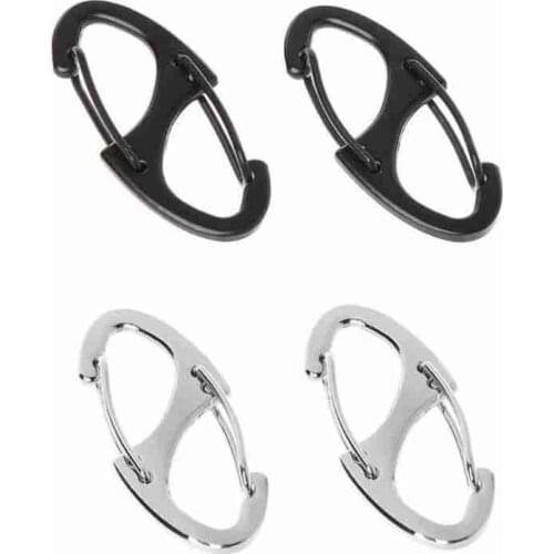 2pcs mini spring hanging buckle quick hanging carabiner key chain S-shaped buckle metal key pendant