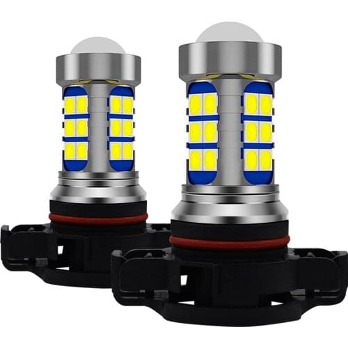2PCS PSX24W H16 Super Bright 3030 LED Bulbs Auto Front Driving Lights Foglamps Anti Fog Lamps Car Goods 6000K White 12V
