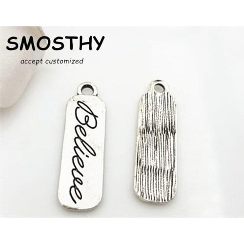 20pcs high alloy 9*26mm believe rectangle charm feeling handmaking jewelry accessories SMC059