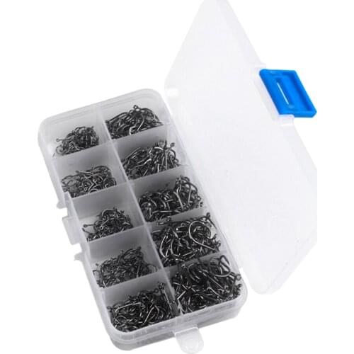 300 Pcs Fish Hook Kit Jig Hook Suitable For Fishing Pike, Salmon, Bass