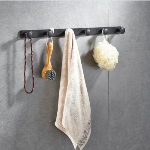 6pac Robe Hook Black Bathroom Hooks for Towels Bag Hat Wall Mounted Drcorative Clothes Coat Hook Wall Hanger Bathroom Hardware