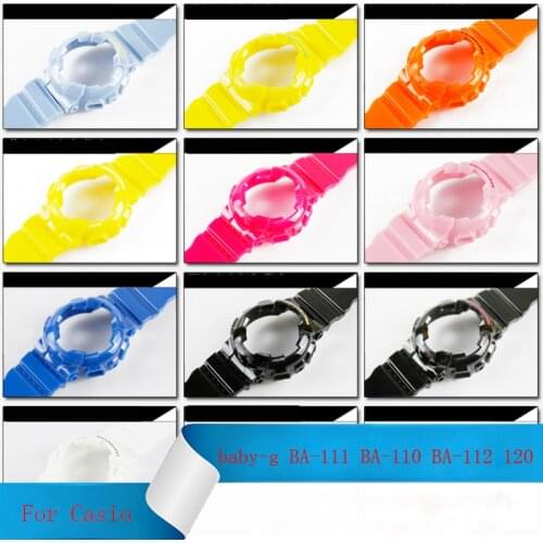 Watch accessories for Casio BABY-G resin strap gloss surface BA-111 110 112 120 mens and womens waterproof rubber matte strap