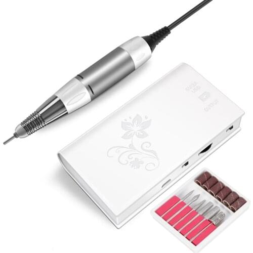 30000RPM Portable Rechargeable Electric Manicure Drill Cordless Electric Nail Drill Machine Bits Milling Cutter Nail Drill Kit