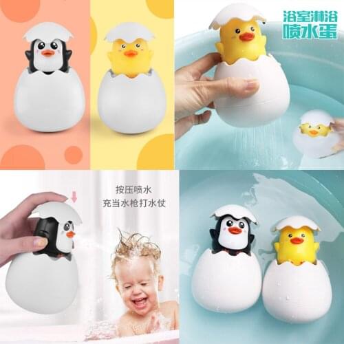 Baby Bathing Toy Kids Cute Duck Penguin Egg Water Spray Sprinkler Bathroom Sprinkling Shower Swimming Water Toys Kids Gift