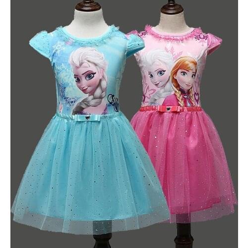 Kids Clothes Frozen 2 Elsa Princess Girls Dress Party Dress for Kids Girl Birthday Pink Dress Toddler Girl Dresses Christmas