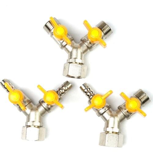 DN15 Y Type Shape Natural Gas Valve Hot Water Ball Rotatable Interface Combinations Home Garden
