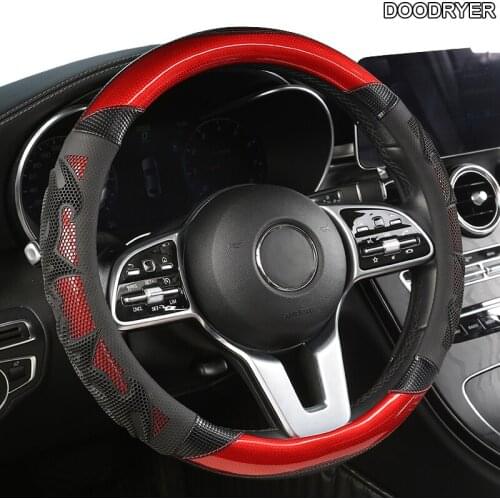 DOODRYER Carbon Fiber Leather Car Steering Wheel Cover For Buick Regal Encore Lacrosse Excelle XT Verano Enclave