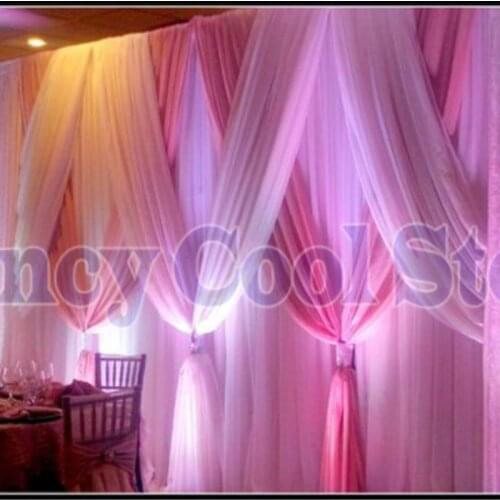 Fuchsia with White Wedding Backdrop Wedding Curtain swags Wedding Drape