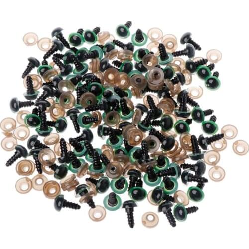 100pcs 12mm Plastic Safety Eyes For Bear Stuffed Toys Animal Puppet Doll Making DIY Craft Accessories With Washers