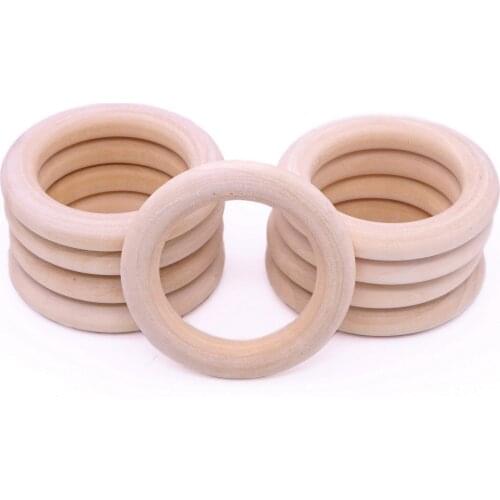 Sutoyuen 20pcs Natural Wood Rings Unfinished Smooth for DIY Craft Ring Pendant and Connectors Jewelry Making 25/ 40/50/55 / 70mm