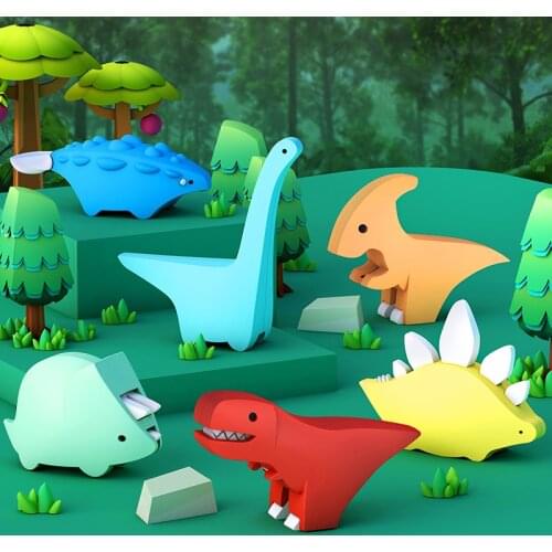 HALFTOYS Magnetic 3-D Puzzle cute Dinosaur world Figures Jurassic T-rex stegosaurus model building kits DIY Toys for children