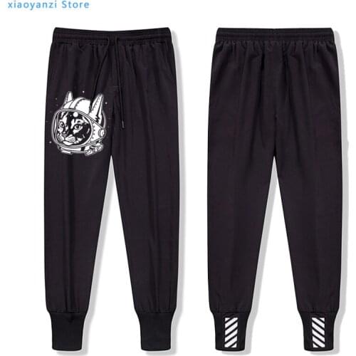 Men Women Sweatpants space cat print Long Trousers casual Solid Pockets Unisex Joggers Sweatpants Plus Size