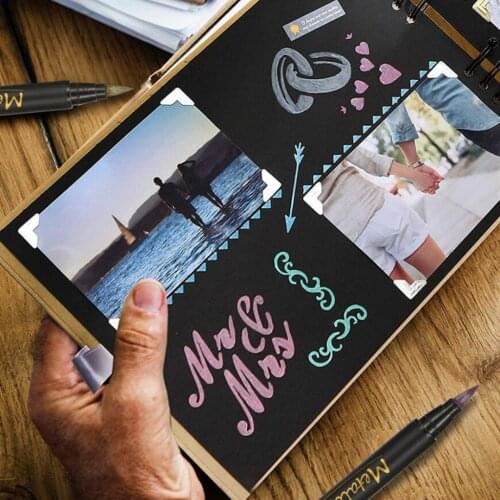 Set of 12pcs Metallic Marker Pens Water Base Rock Painting Crafting Pen Brushes