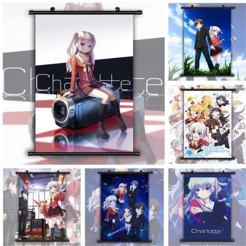 Wall Art Canvas Charlotte Anime Manga Couple Japan Cool Pictures Painting Print Poster Plastic Hanging Scrolls Home Decoration