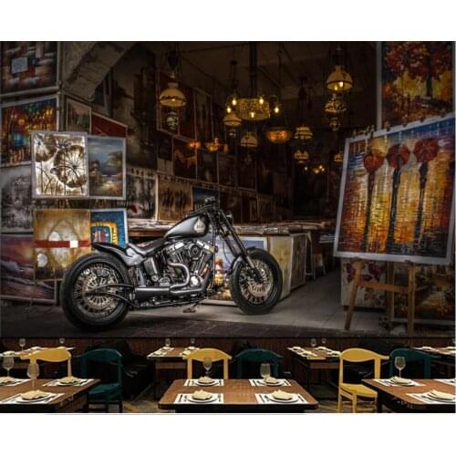 3d wall murals wallpaper for living room European style nostalgic retro street view motorcycle photo wallpaper for walls 3 d
