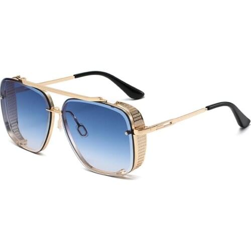 2021 new double beam metal sunshade glasses, trimmed punk hip-hop sunglasses, ins wind UV400