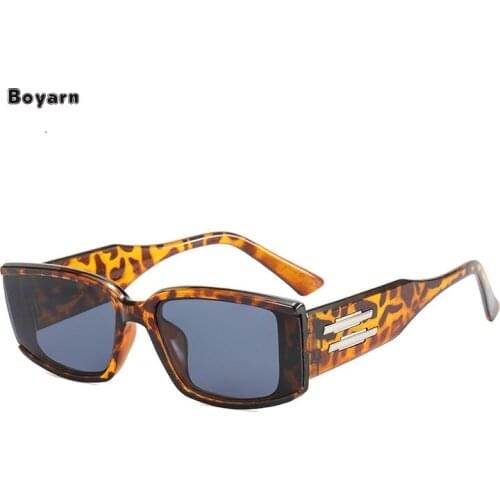New Fashion Small Frame Jelly Square Personality Color Sunglasses Boyarn Street Sun Glasses Women UV400 Plastic Adult