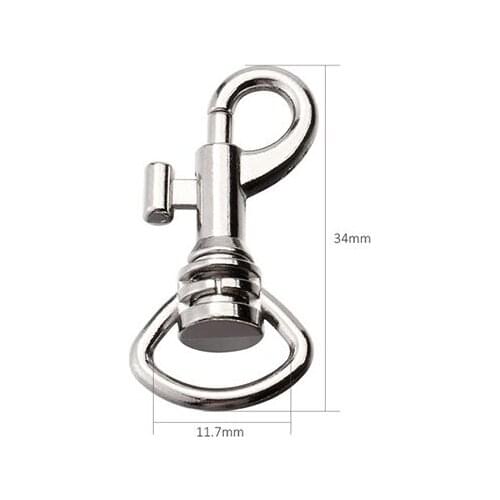 Wholesale 400pcs 34mm Chaveiro Zinc Alloy Snap Hook Key Chain For Keychain DIY Bag Accessories Nickel Plated BS01YS07