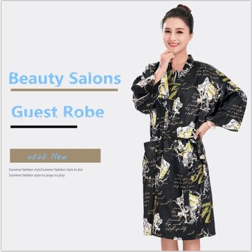 Salon Professional Hairdressing Kimono,Fashion Hair Shampoo Clothes Hairdressing Overalls Beauty SPA Barber Guest Bathrobe Gown