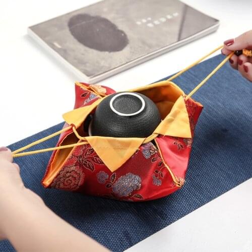 Purple Sand Teapot Packaging Bag Quick Cup Special Drawstring Packaging Brocade Bag Teapot Ceramic Packing Bag Tea Pot Set
