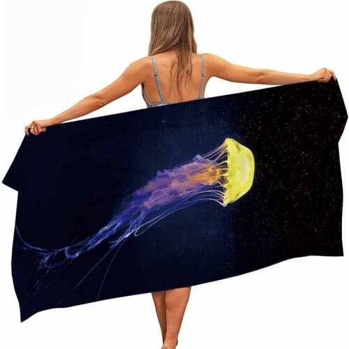 Quallen Mikrofaser Pool Strand Handtuch Tragbare Schnell Trockenen Sand Outdoor Reise Schwimmen Decke Yoga Matte
