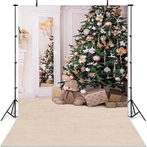 Christmas background vinyl photography backdrops Computer Printed christmas tree and Gift box for Photo studio ST-576