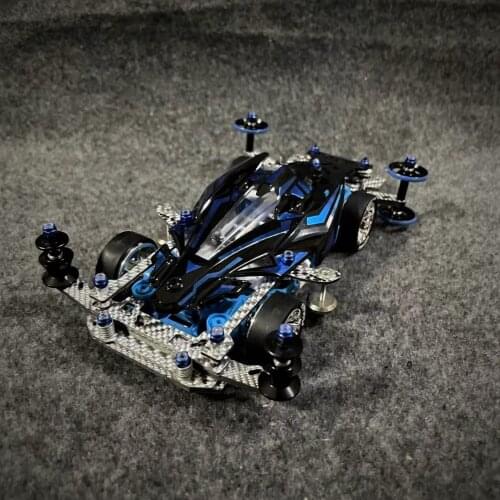 Tamiya Mini 4WD Car with CNC MS Internal Suspension Chassis AT Head Single Spear Tail Super Smooth High Precision