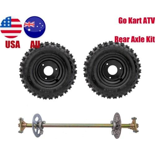 TDPRO Karting Accessories Go Kart Rear Axle Assembly Wheel Hub Kit with 2pcs 4.10-6 Wheels For Mini Kids ATV QUAD Buggy