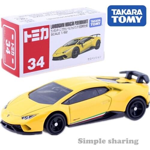 TOMICA No. 34 Lamborghini Urakan Perforumte Scale 1:62 Takara Tomy Super Sports CAR Motors Vehicle Diecast Metal Model New Toys