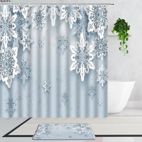 European Style 3D Three-Dimensional Flowers Shower Curtains Simple Art Decoration Bathroom Curtain Set Non-Slip Bath Mats Carpet