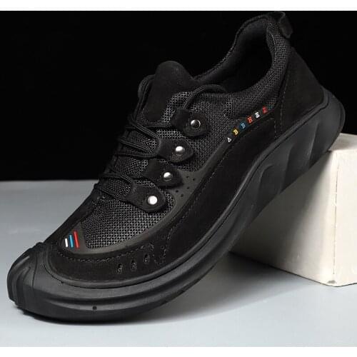 Men Shoes Leather Casual High Quality Loafers Breathable Flats Soft Light Shoes Fashion Mens outdoor Footwear Hiking Shoes