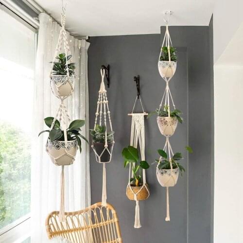 Hot sales 100% handmade macrame plant hanger flower /pot hanger for wall decoration courtyard garden
