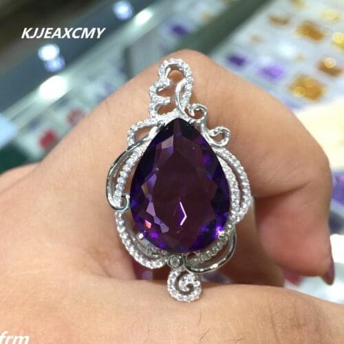 KJJEAXCMY boutique jewelry,Natural amethyst female pendant 925 silver inlaid necklace