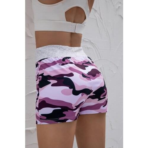 2021 woman shorts Women High Waist camouflage Print Drawstring Quick Dry Elastic Sports Shorts Womens Clothing женские шорты