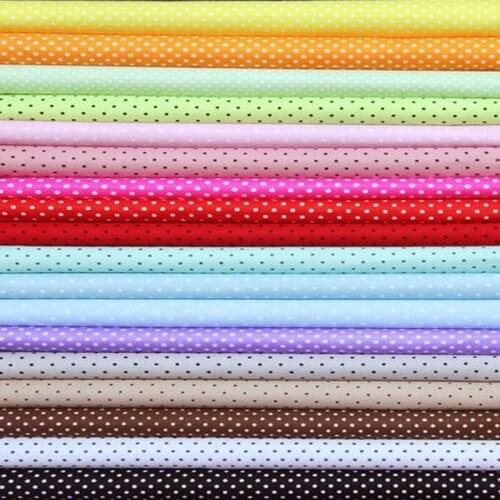 ZY DIY cotton patchwork 18 colors 25cm x 26cm Polka dot for sewing Quilting Bedding Baby Textile Kids bedspread cotton fabric