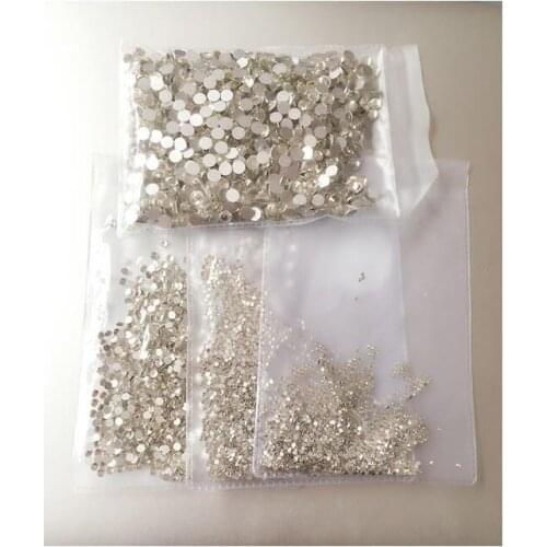 3D Nail Rhinestones,1440Pcs,SS3-SS16 8Sizes non hotfix rhinestone Round Strass Nail Art Decorations Flat-Back Rhinestones(Clear)