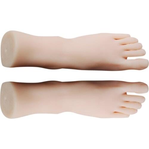 1 Pair High Quality TPE+ Silicone Female Feet Mannequin Mould Socks Display Foot Models Nail Art Training Manikin